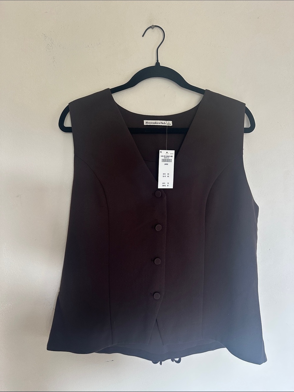 Abercrombie & Fitch Brown Sleeveless Button Front Vest Top
